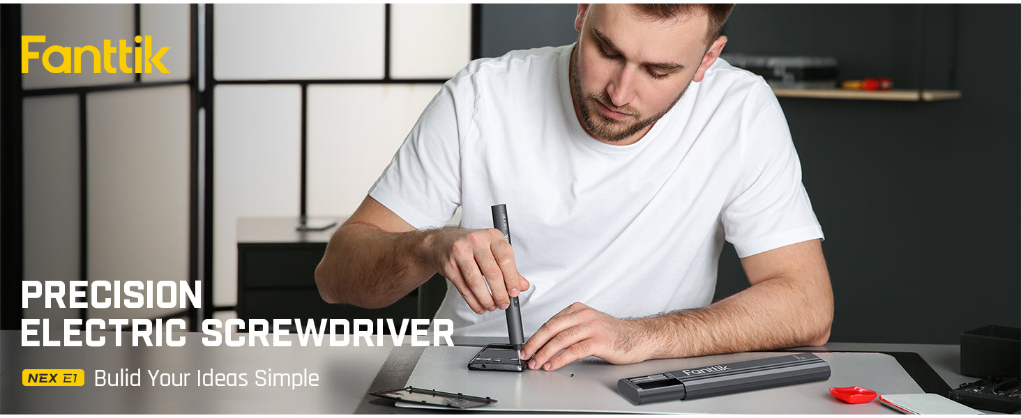 Fanttik NEX E1 Mini Electric Screwdriver, Precision Screwdriver Set with 12 Magnetic Bits