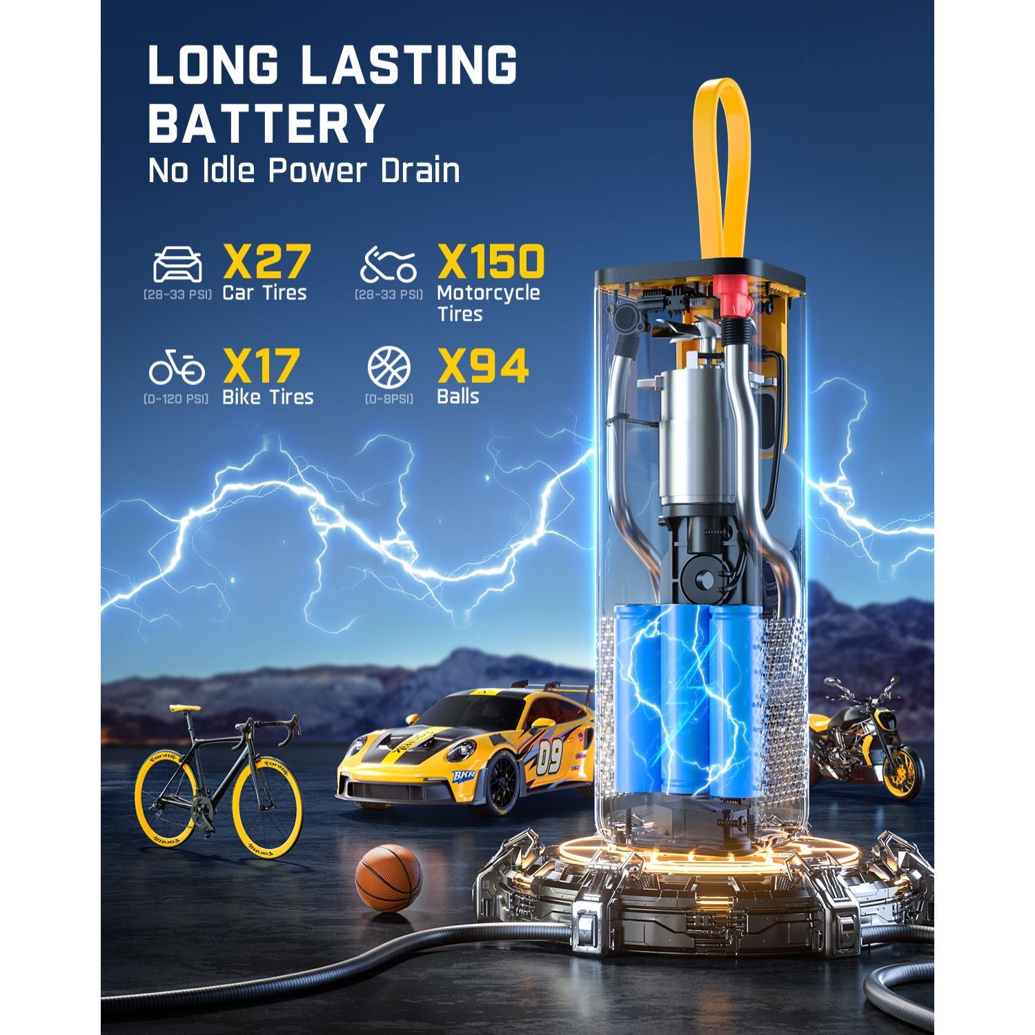 Fanttik X9 Apex Tire Inflator - Long-lasting Battery