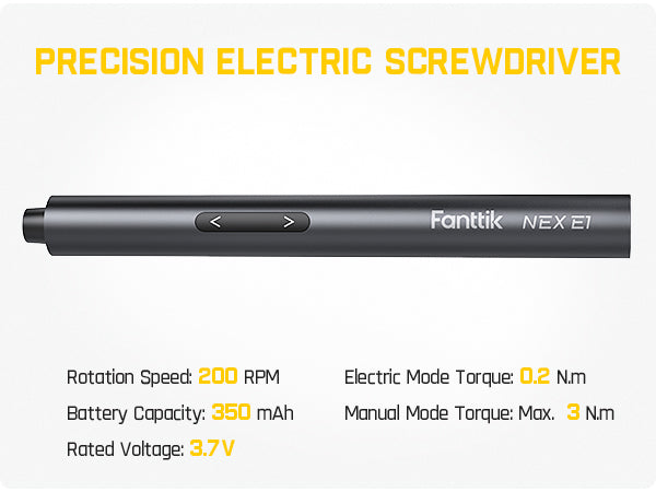 Fanttik NEX E1 Mini Electric Screwdriver, Precision Screwdriver Set with 12 Magnetic Bits