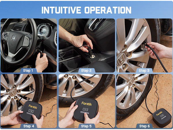 Fanttik X9 SE Tire Inflator Portable Air Compressor for Car, 12V DC Tire Pump with Pressure Gauge, 9.8ft Long Charging Power Auto Air Pump for Car, Motorcycle