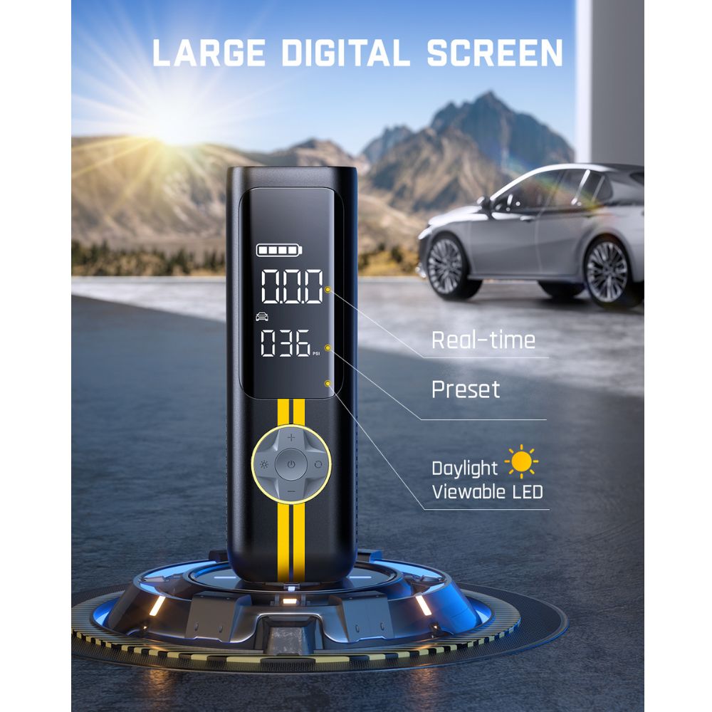 Fanttik X8 APEX™ Tire Inflator Portable Air Compressor, 2X Faster Inflation, 150PSI Cordless Tire Inflator with LCD Dual Screen, Suitable for MPV, Car, E-Bike, Motorcycle, For up to 26.3 Inch Tire