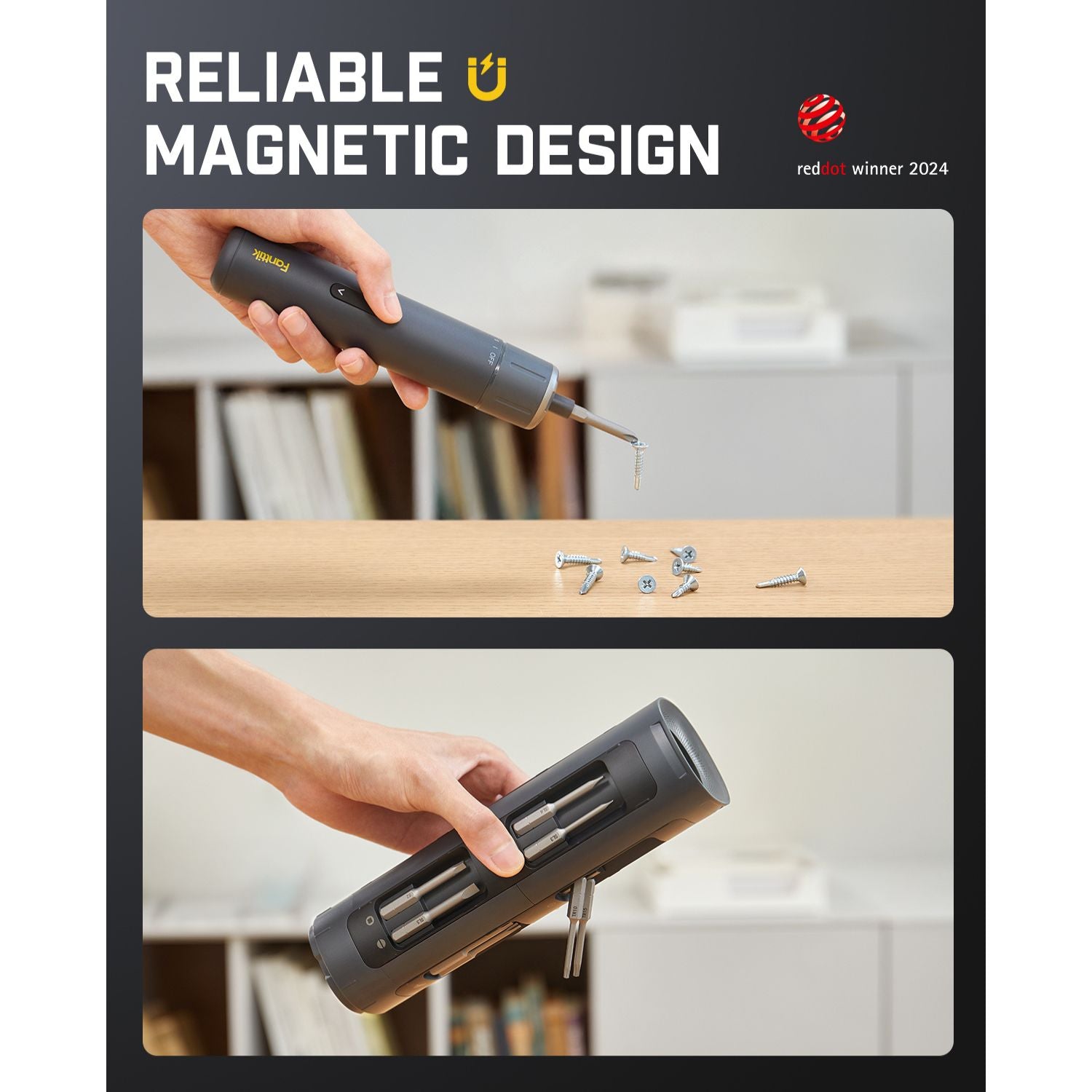 Fanttik S1 Pro 3.7V Electric Screwdriver, Power Screwdriver, 16 S2 Steel Bits, 3 Torque Settings, Max 6 N.m, 2000mAh Battery, LED Light, 1/4''Hex, Ideal Tool for Furniture, Gaming PC