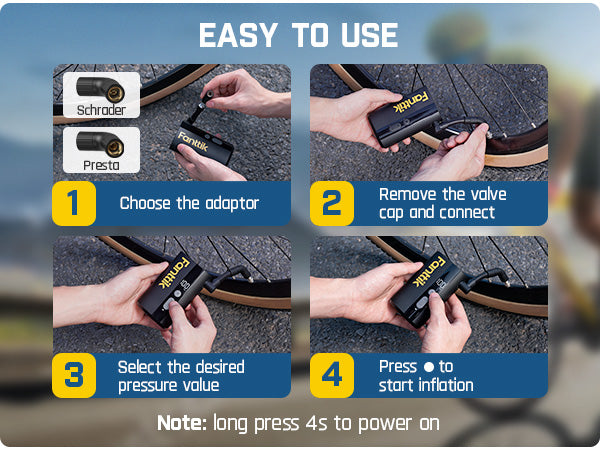 Fanttik X9 Ace Mini Bike Tire Pump, 32s Fast Inflate Bike Pump with Guage, 150PSI Electric Air Pump with Presta and Schrader Valve, Suitable for Road Bike, Mountain Bike, E-Bike, City Bike