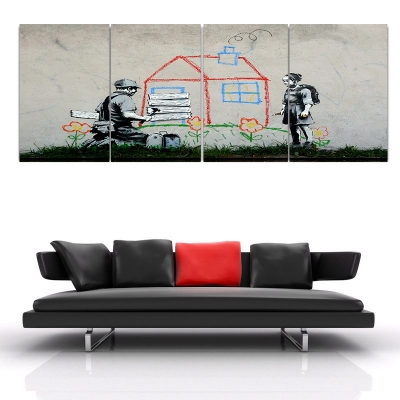 2016 4 hd banksy poster panels oil painting canvas wall art picture home decoration living room canvas print modern painting