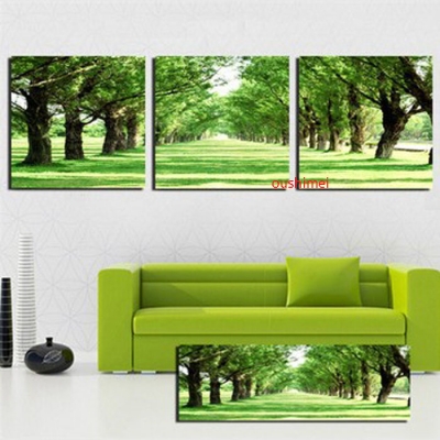 3 piece tree road abstract oil painting decorative picture living room handmade beautiful superb canvas painted wall landscape