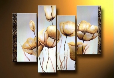 abstract flower hand painted 4 pieces group oil painting on canvas tds-th287