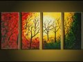 abstract tree hand painted 4 pieces group oil painting on canvas tds-th037