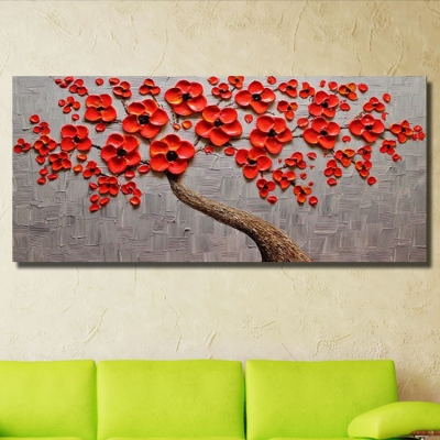 ba oil painting on wall beautiful oil paintings handpainted red flower oil paintings wall pictures nk308