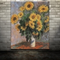 hand made reproduction sunflower by claude monet famous oil painting on canvas handpainted flower paintings for wall decoration