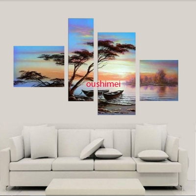 hand painted abstract pictures on canvas oil painting for living room wall decor painting blue landscape hang pictures