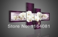 handmade 4 piece purple modern decorative oil painting on canvas wall art flower picture for living room