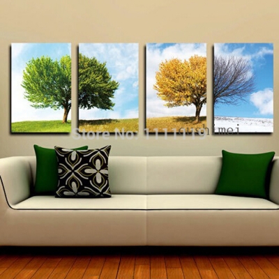 handmade modern oil painting on canvas season landscape wall painting group of pictures love tree canvas paintings home decor