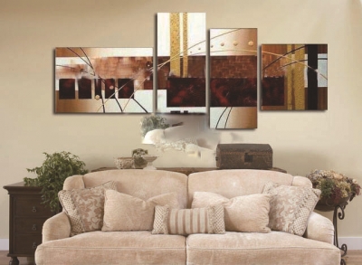 home decoration home decor hand-painted wall art abstract landscape oil painting on canvas 4pcs/set