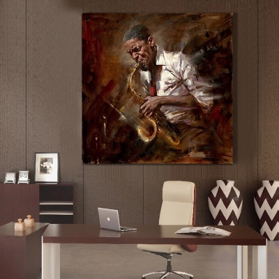 musician oil painting hand painted painting oil painting on canvas painting canvas wall art picture