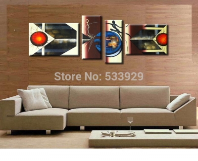 sell 4pcs abstract hand painted home wall decor art oil painting on canvas for living room