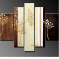 hand painted landscape group of abstract oil painting on canvas 5pcs/set modern tree paintings for living room bedroom