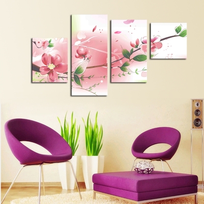 2015 new high qulity unframed 4 piece flowers modern home wall decor canvas picture art hd print painting on canvas artworks