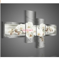 4 piece wall art modern handmade abstract acrylic flower orchid gray oil painting on canvas pictures decor the picture on wall