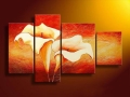 abstract flower hand painted 4 pieces group oil painting on canvas tds-th099