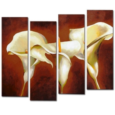 abstract flower hand painted 4 pieces group oil painting on canvas tds-th120