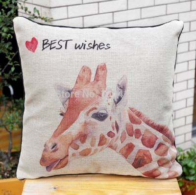 deer turtle thicken linen cotton pillow cushion cover, home textile for sofa car decoration,