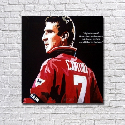 for sell whole eric cantona pop art hand painted art canvas oil painting wall art football poster rw379