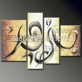 hand-painted hi-q modern hanging wall art home decor abstract oil painting on canvas fancing music 4pcs/set framed