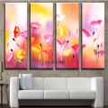 hand painted pink flowers paintings pictures on canvas oil painting for living room decor wall painting hang picture craft