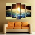 hand-painted the earth map from the space large handmade modern canvas oil painting wall art worldwide pictures