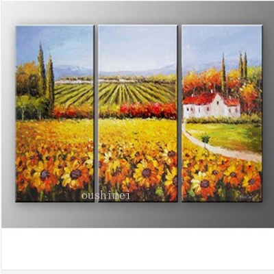 handpainted pictures autumn golden sunflowers landscape oil paintings on canvas wall art group view for living room painting