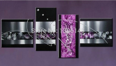 large 4 panel thick textured modern oil painting on canvas wall art home decoration hand pictures