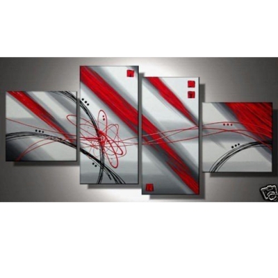 red passion color high q. home decoration modern abstract oil painting on canvas 4pcs/set