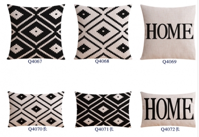 retro black and white geometric and home words sofa cushion pillow british style pillow case