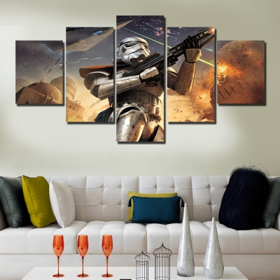 unframed 5 pcs star wars hd canvas print painting modern home wall decor canvas art hd picture paint on canvas prints delivery