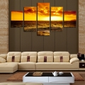 unframed 5 piece setting sun ocean seascape modern home wall decor canvas picture art hd print painting on canvas for home decor