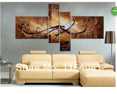 wall pictures for living room handmade no frame abstract modern style huge oil painting on canvas 4panel