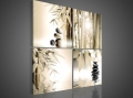 whole hand-painted high q. wall decor home decoration bamboo oil painting on canvas 4pcs/set picture oil