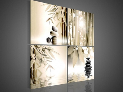 whole hand-painted high q. wall decor home decoration bamboo oil painting on canvas 4pcs/set picture oil