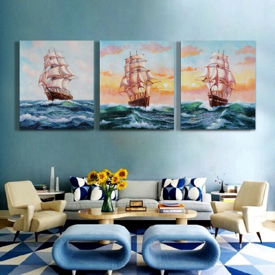 whole boat and ocean oil painting hand painted oil painting on canvas oil painting for home decor wall decor