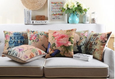 whole patchwork flower animal pattern sofa cushion cover classic retro pillows decorate linen pillow cover