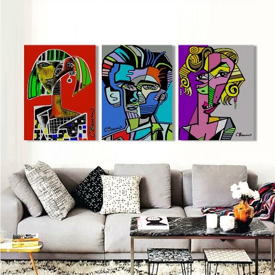 3pcs pub abstract oil painting printed painting oil painting on canvas home decorative art picture