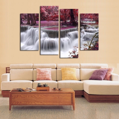 4 piece mangrove with waterfall modern home wall decor canvas picture art hd print painting set of 4 each canvas arts f/1463