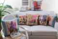 7pcs america style printed oil painting style 45*45cm creative cotton linen sofa cushion covers europe vintage pillow cover