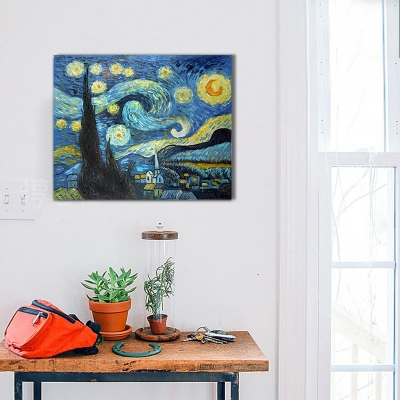 abstract van gogh the starry night hand painted oil painting on canvas tds-vg002