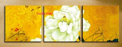 beautiful abstract modern white peony flowers wall home decor oil painting on canvas yellow pictures