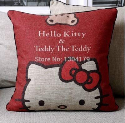 cute red cat cartoon star hello kitty cotton pillow office nap cushion sofa cushion pillow cushion cover for sofa or bed cat05