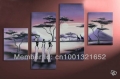 hand-painted hi-q modern home decorative women oil painting on canvas girls by the lake at night 4pcs/set framed