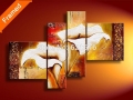 hand-painted modern brown white calla flower wall art picture living room home decor abstract oil painting on canvas art framed