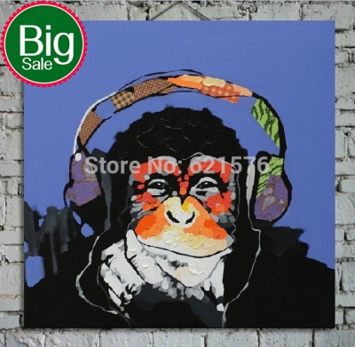 hand painted modern european style wall art picture home decor for living room abstract thinking gorilla oil painting on canvas