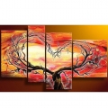 hand painted modern landscape heart tree picture on canvas abstract group of oil painting wall decor hang paintings craft